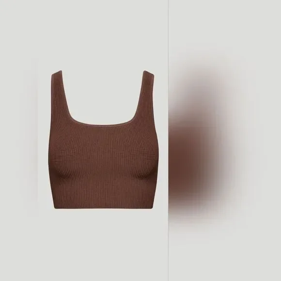 NWOT Babaton Sculpt Knit Squareneck Cropped Tank Aritzia Size 2XL Plus - Picture 2 of 8